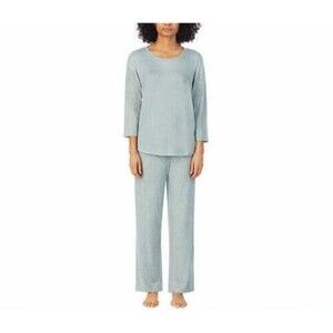 Midnight Carole Hochman  Ribbed 2-piece Lounge Set Green Size M
